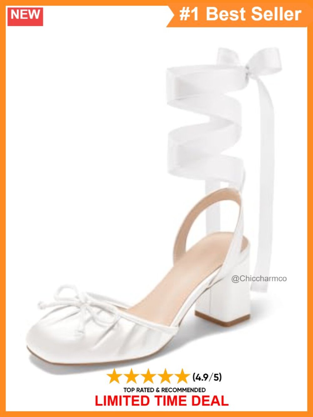 Satin Ballet Heels Bow Square Toe Block Heel Lace-Up Pumps